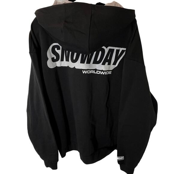 •NWT• SNOWDAY WORLDWIDE STREETWEAR BLACK HOODIE • MENS 2XL - Picture 3 of 13
